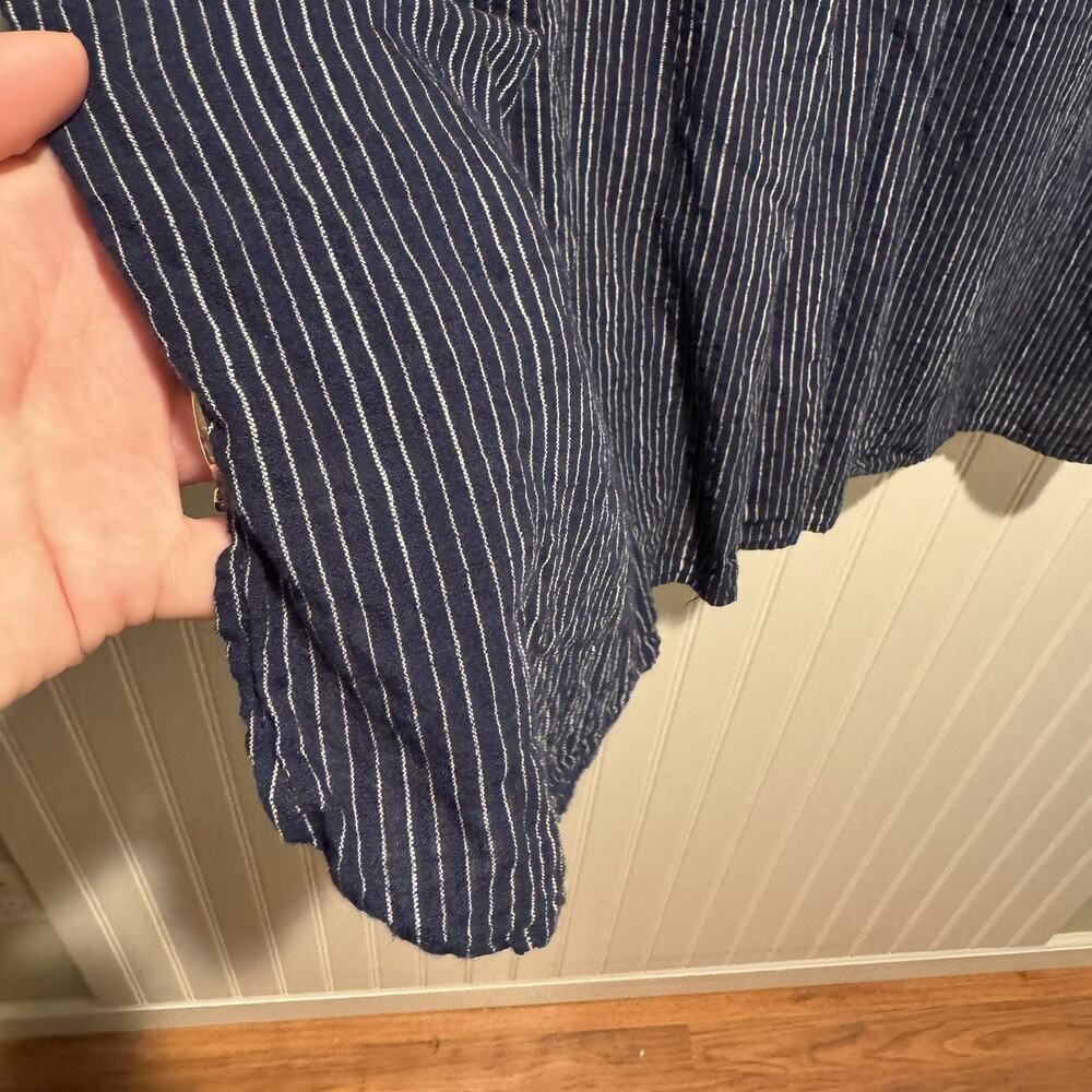 Old Navy Striped Popover Shirt Dress Navy Blue Size XXL - Picture 3 of 6
